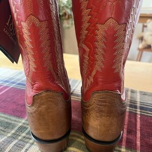 Lucchese Red and Tan Cowboy Boots 1883